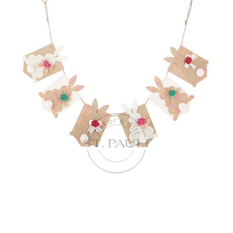 PL18013 48inch Easter Bunny Garland Felt,Burlap Fireplace Decor,Wall Decor.JPG