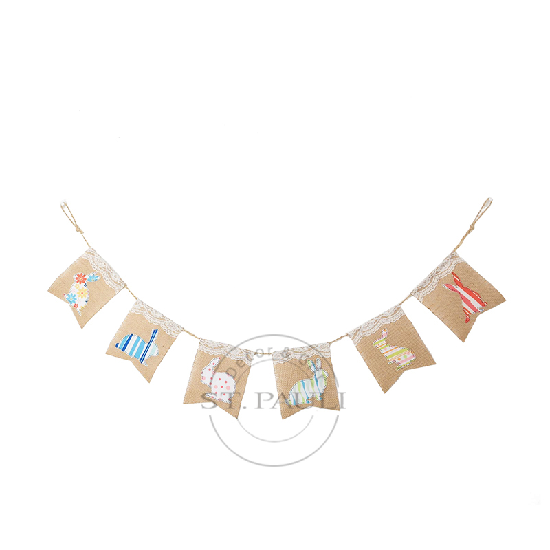 PL15020 48inch Easter Garland Felt,Burlap Fireplace Decor,Wall Decor.JPG