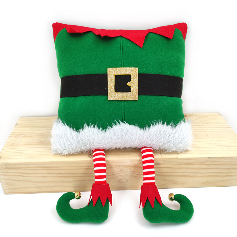 Decorating Covers Elf Ornaments Plush Bolster Funny Christmas Pillow