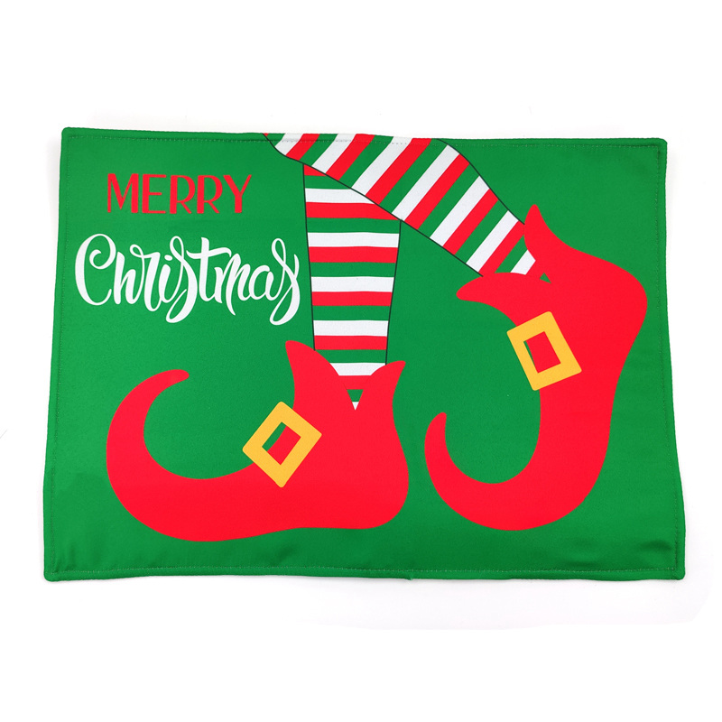 Felt Placemat Customized Elf Figure Fabric Printed Christmas Placemats