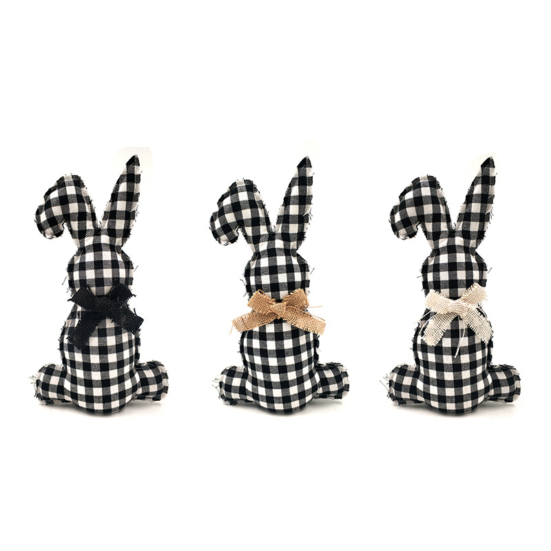 Bunny Easter Plaid Fabrics Fabric Polyester Decor Decoration Rabbit Doll