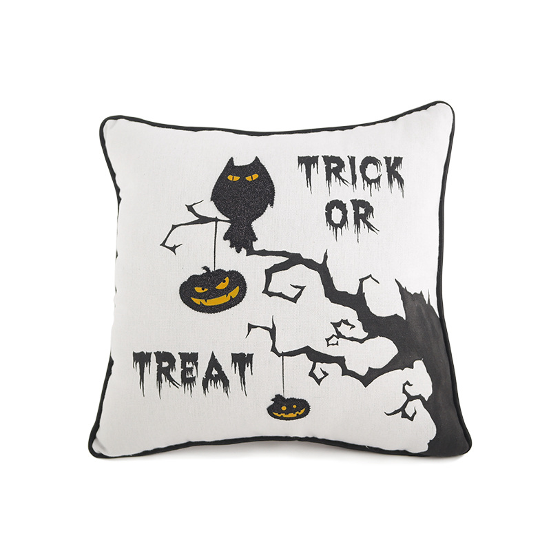 Decorative Throw Pillows Printed Cartoon Fiber Fill Halloween Pillow