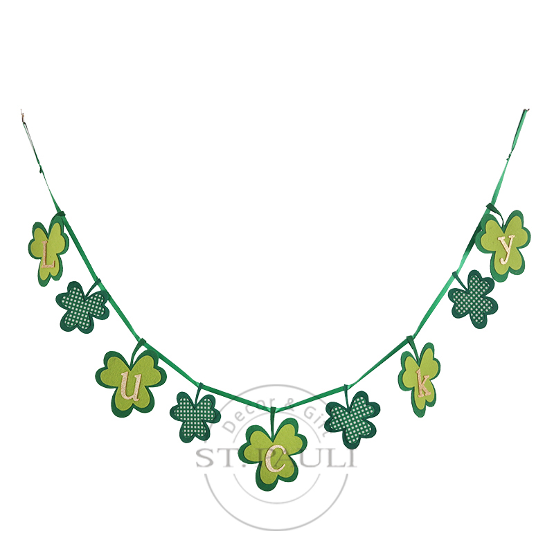 PL18385 59inch St.Partrick's Day Banner Felt Fireplace Party Ornament.jpg