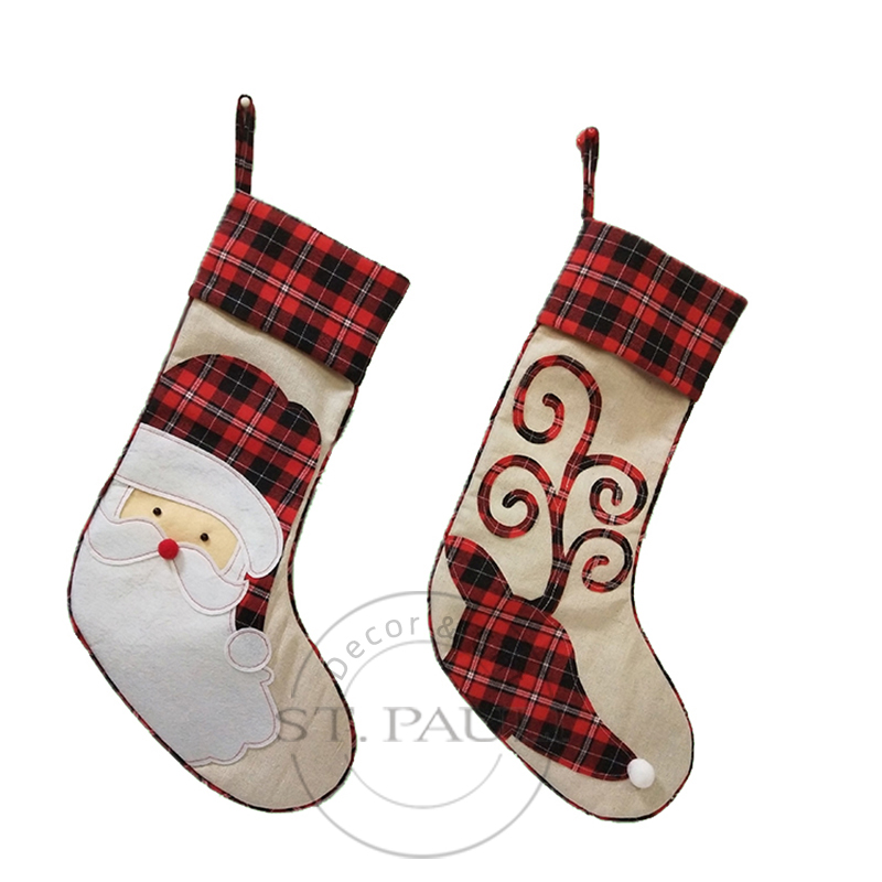 6 Vintage Christmas Stockings Custom Embroidered