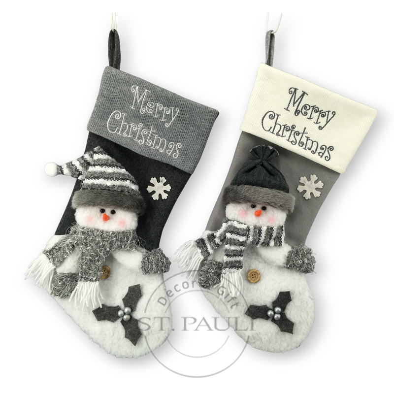 PL7C713AB 19寸雪人圣诞袜 毛织布 吊饰 19inch Christmas Snowman Stocking Knitted Fabric Christmas Ornnament .jpg