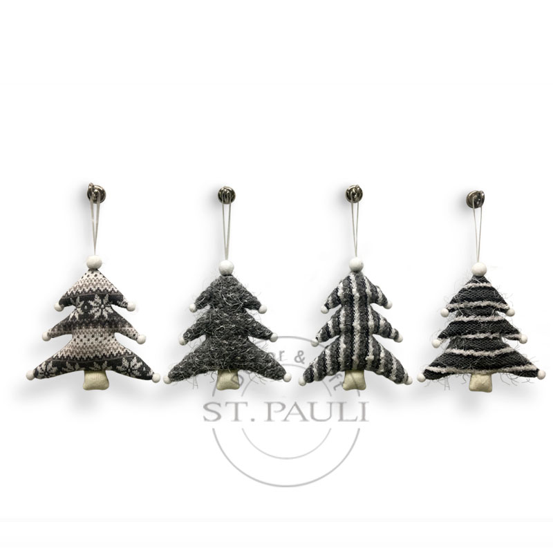 PL7G905ABCD 7寸灰色羊毛树吊饰 羊毛 装饰吊饰 7inch gray Fleece Tree ornament Fleece Christmas ornaments '.jpg