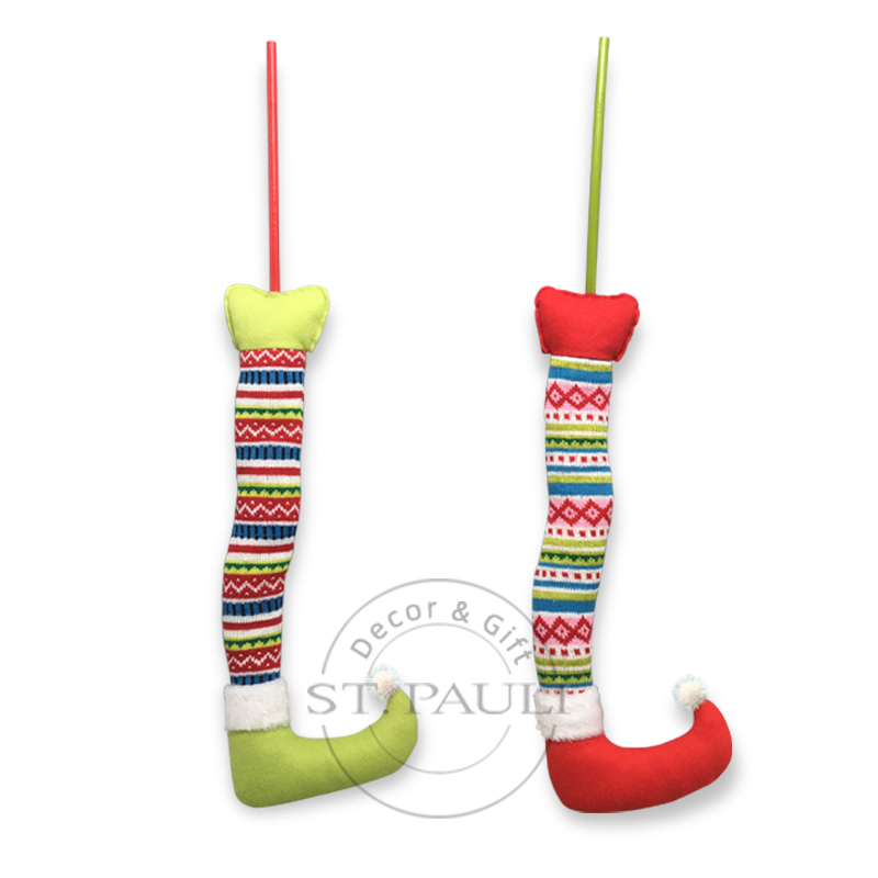 PL7G928AB 29寸精灵腿插枝 针织布 装饰 29inch Christmas Elf Leg Decor Knitted Fabric christmas Decor .jpg