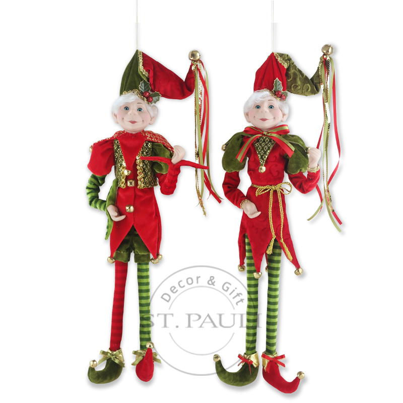 PL18817 24寸圣诞吊饰精灵 丝绒 奢华色系 24inch christmas Elf ornament Velvet Luxury color scheme” .jpg
