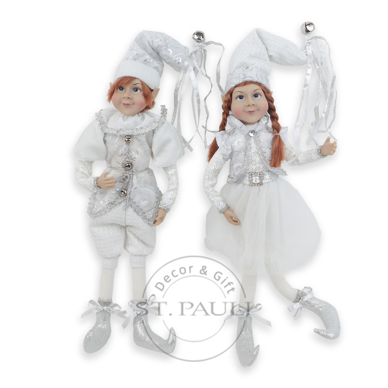 PL17831AB 18寸圣诞银白色男女精灵 白丝绒 珠片布 网纱 摆饰 18inch Christmas Sliver White Boy girl Elf velvet Sequins Fabric Mesh Tabletop.jpg