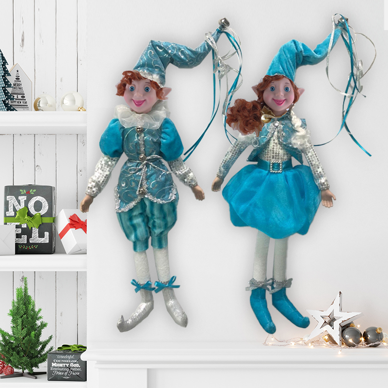 Christmas Sequins Fabric Velvet Elf Doll