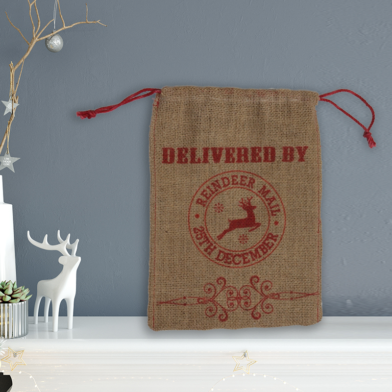 Christmas Deer Draw String Bags Wholesale Kids Gift Cute Luxury Gift Bags