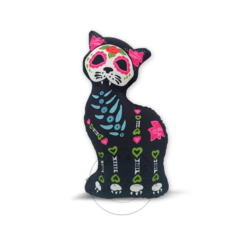 PL2B236 16''亡灵节黑猫枕包 仿超柔 热转印 Day of the Dead‘s Black Cat Shaped Pillow Super Soft Fabric Heat transfer 白底图 .jpg PL2B236 16''亡灵节黑猫枕包 仿超柔 热转印 Day of the Dead‘s Black Cat Shaped Pillow Super Soft Fabric Heat transfer 白底图 .jpg