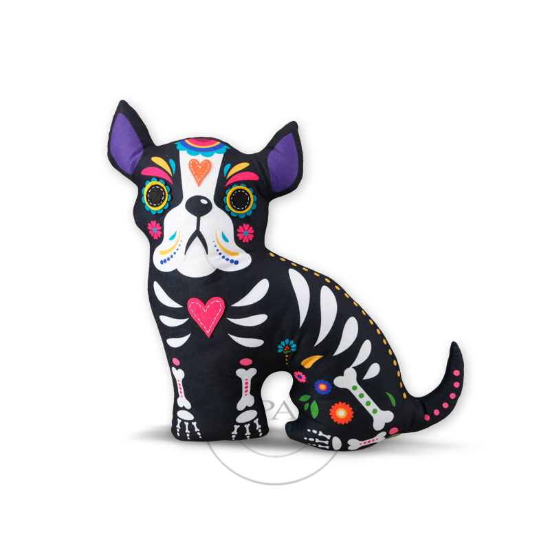 PL2B238 16''亡灵节狗枕包 仿超柔 热转印 Day of the Dead‘s Dog Shaped Pillow Super Soft Fabric Heat transfer 白底图 .jpg PL2B238 16''亡灵节狗枕包 仿超柔 热转印 Day of the Dead‘s Dog Shaped Pillow Super Soft Fabric Heat transfer 白底图 .jpg