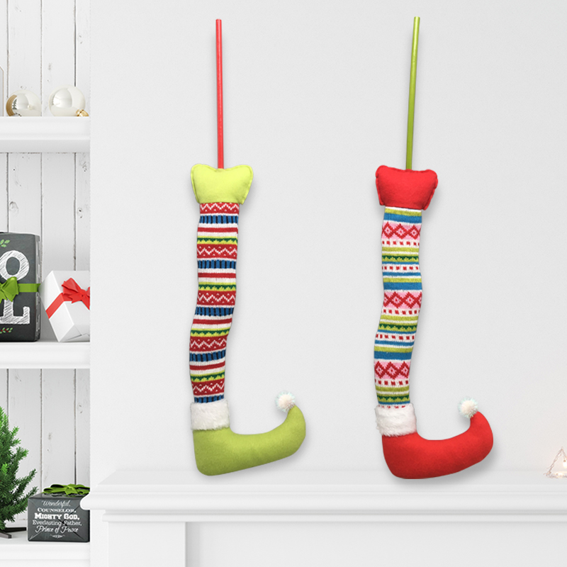 Christmas Colorful Elf Legs Topper Holiday Decor Xmas Tree Decor-2Assts