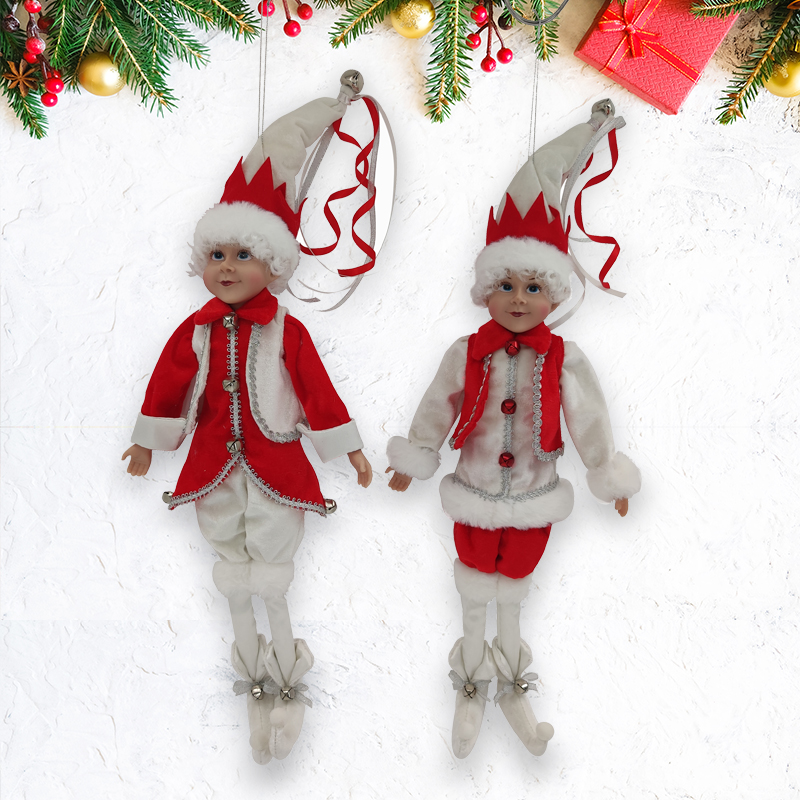 Christmas Elf Doll Ornament Velvet XMAS Decoration Luxe