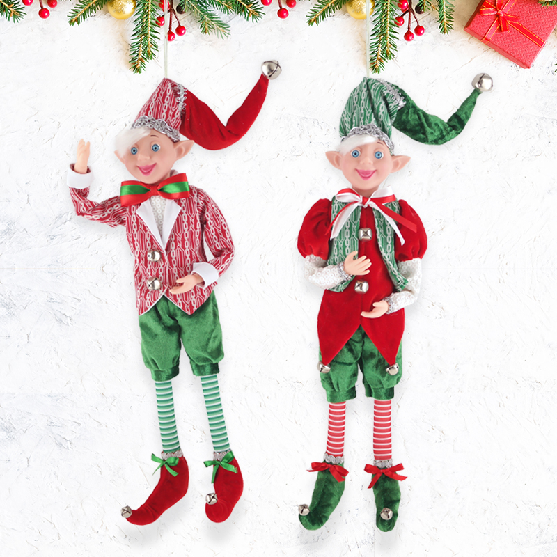 Christmas Ornament Velvet Plaid Elf Doll New Designs Home Decor