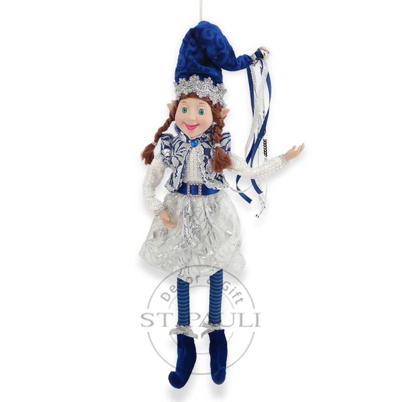 PL18811B 18寸女孩精灵吊饰 丝绒 蕾丝布 珠片 18inch girl Elf Ornament Velvet Lace Fabric Sequins Silk Ribbon .jpg