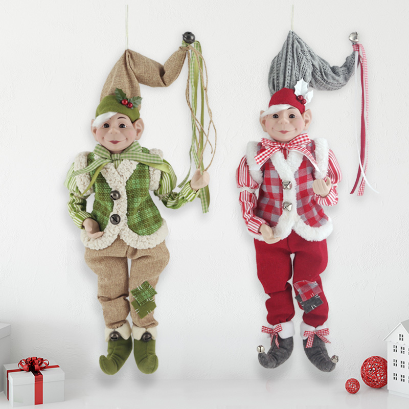 Christmas Santa Doll Elf Holiday New Decor Home Ornament Set