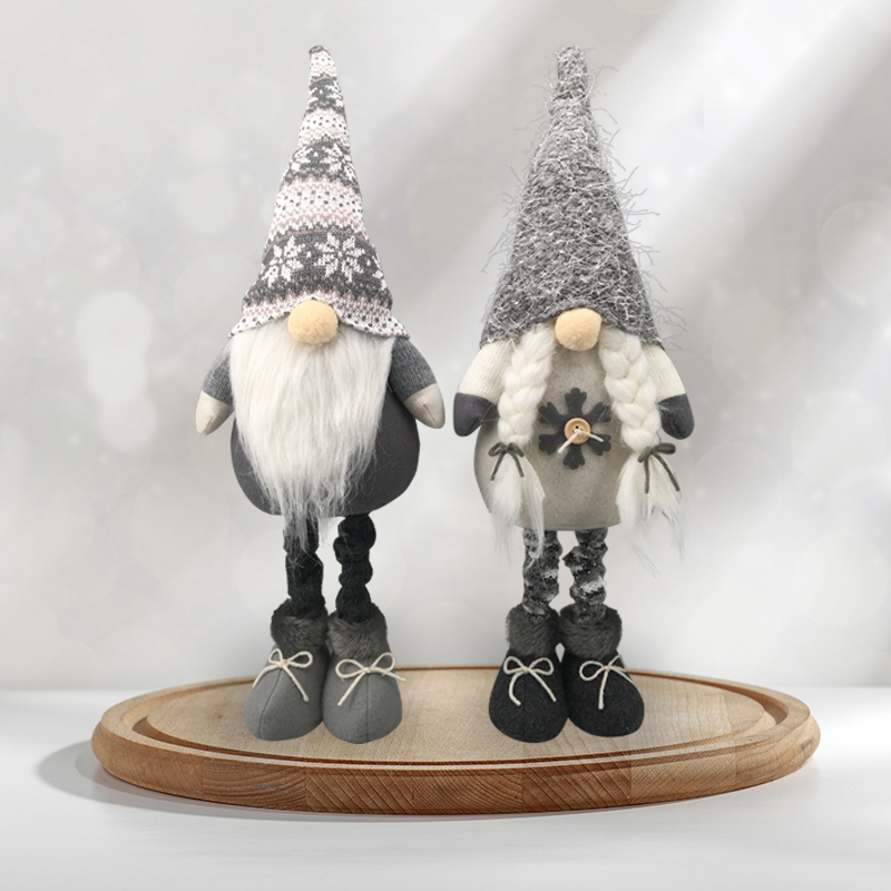 Christmas Gray White Gnome Best Christmas Figurines 2 Asst