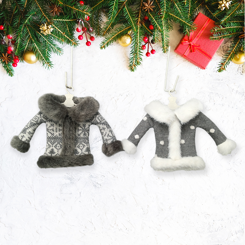 Handmade Knitted Mini Hanging Decoration White Gray Sets Ball Christmas Tree Ornaments