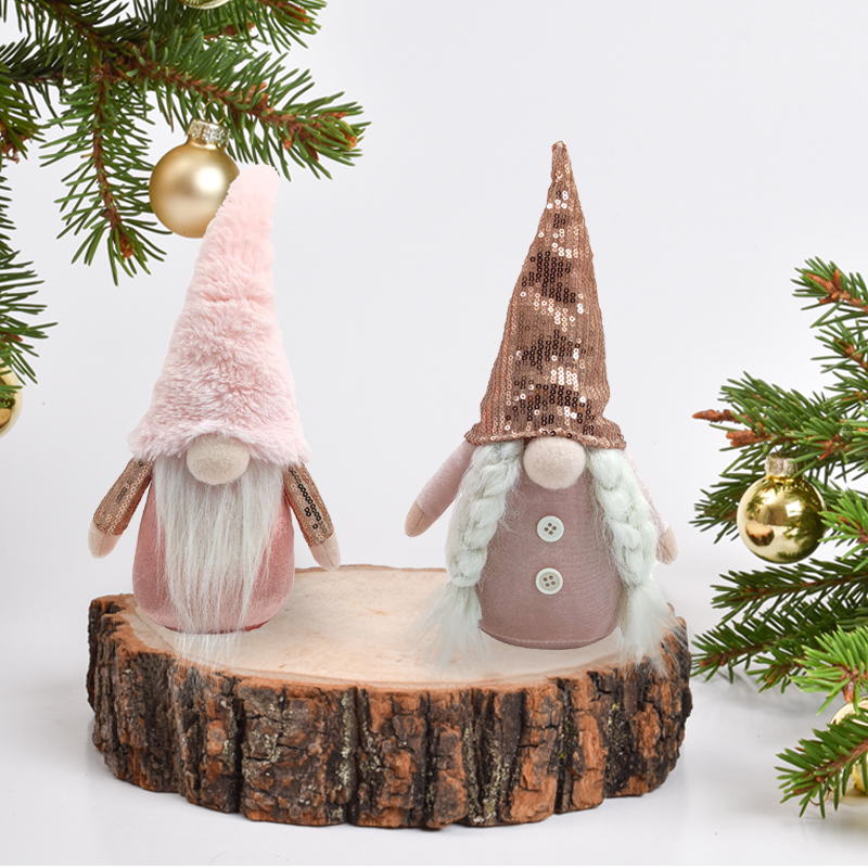 Rose Gold Christmas Decoration Supplies Shristmas Pink Gnomes Decorations