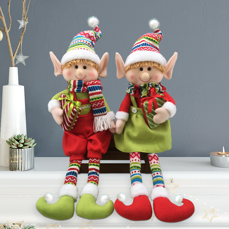 Christmas Elf Doll Toy On The Shelf Wholesale Kit Soft Tradition Figurines Decoration Boy Girl  sitting