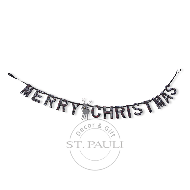 PL7C763 72寸圣诞拉旗 格子布 挂饰 72inch Christmas Garland Scottish grid Ornament“.jpg
