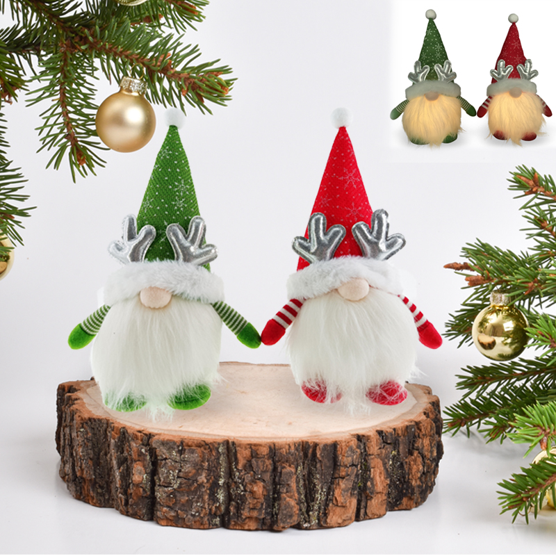 Lights Knitted Handmade Xmas Plush Decor Christmas Gnome