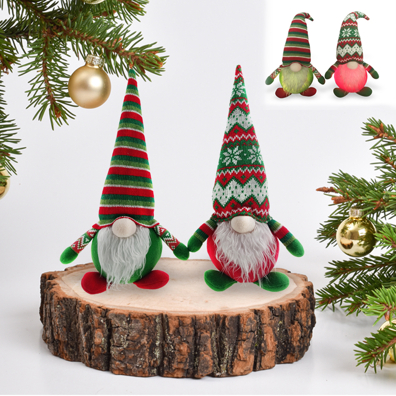 Outdoor Santa Plush Decor Christmas Gnome With Lights