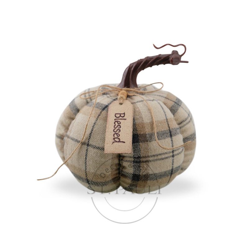 PL2C479B 6'' 丰收节格布南瓜 色格布 小摆饰 Harvest Plaid Pumpkin Plaid Tabletop 白底图.jpg
