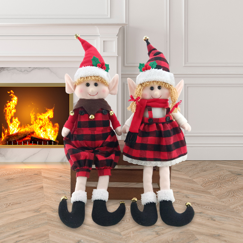 Cute Elf Boy and Girl Christmas Elf Sitter Yourself Christmas Elf