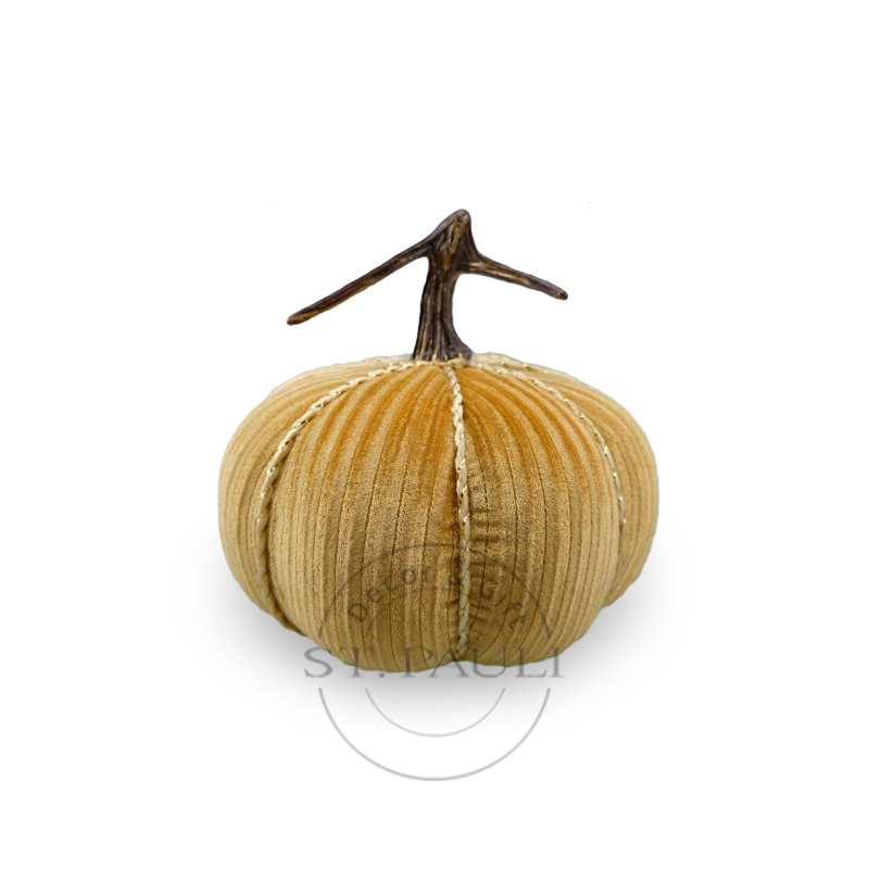 PL2C487A 6.5''X3''寸丰收节南瓜 天鹅绒 桌面摆饰 Harvest Velvet Pumpkin Velvet Tabletop Decor 白底图.jpg