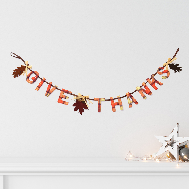 Home Flag Party Decorations Thanksgiving Day  Holiday Customized Felt Banner