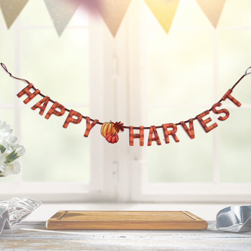 Home Happy Harvest Flag Party Decorations Thanksgiving Day Decor