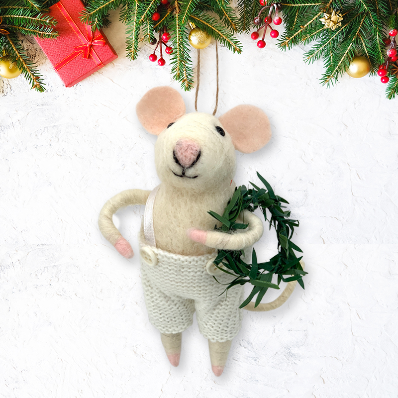 Christmas Mouse Hanging Tree Ornament Fabric Christmas Decoration