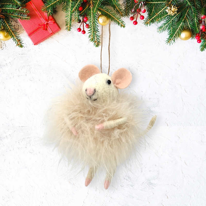Plush Felt Mice Christmas Mouse Ornament Decoration