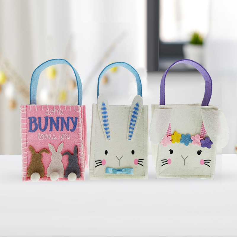 Easter Gift Bags Candy  Bunny Bags Tote Bags Felt Fabric