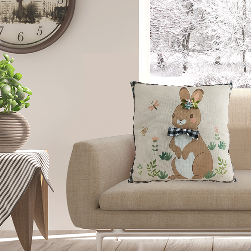 Easter Pillow Decoration Home Decor Bunny Pillow Cushion Cover