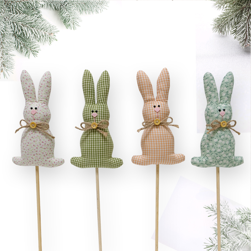 Easter Picks Plaid Bunny Home Decor Gift Kids Customization Bunny Fabric
