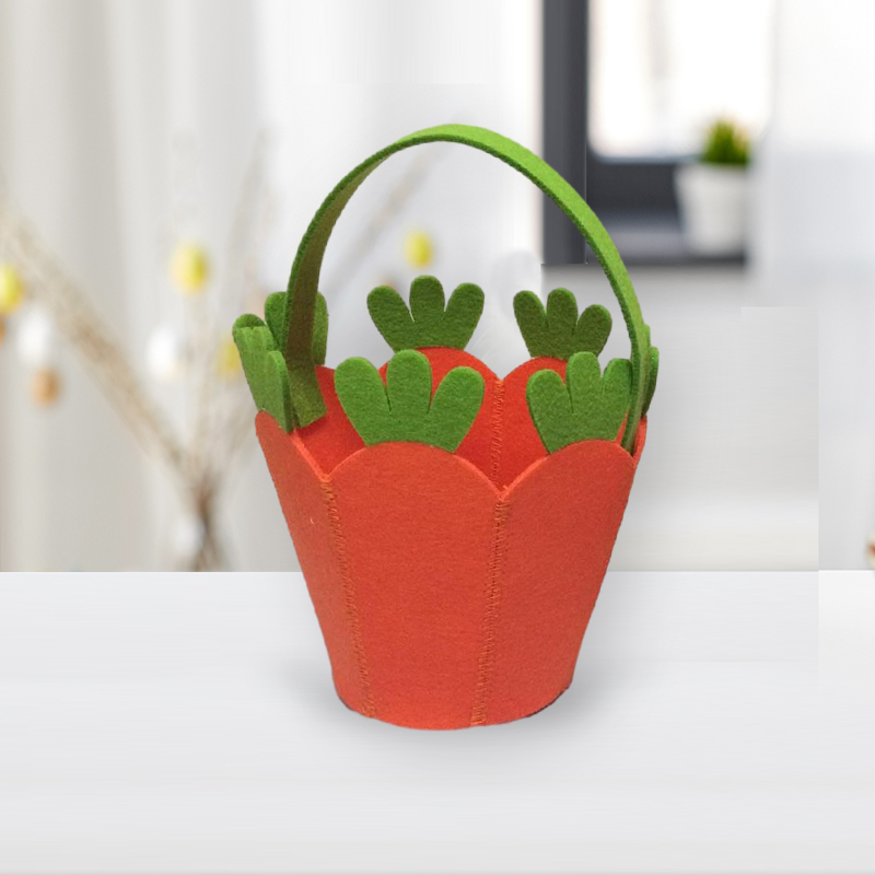 Felt Easter Decoration Carrot Candy Basket Home Decor Tote Bags Felt Party Candy Bags For Kids