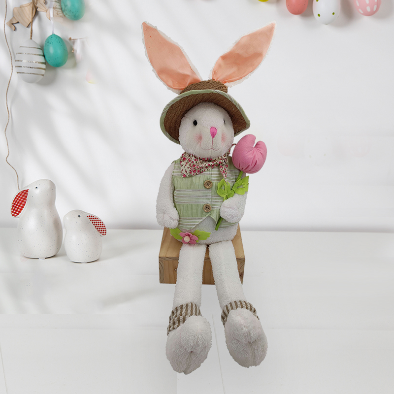 Easter Plush Easter Bunny Doll Decoration For Home Window Dressing