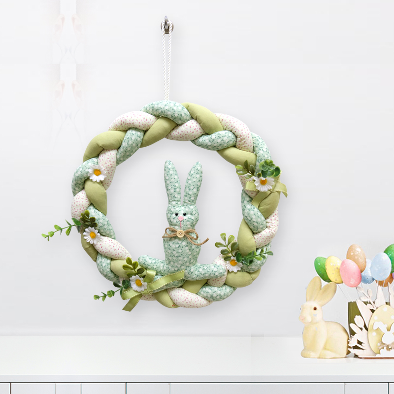 Easter Pastel Bunny Fabric Wreath