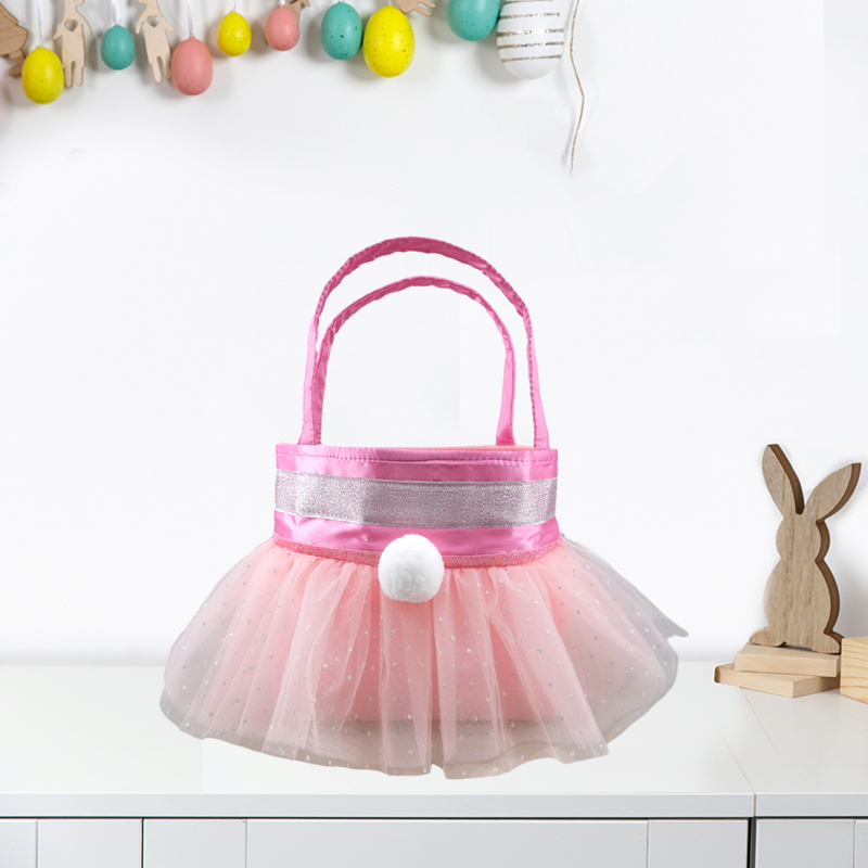 Ballerina Bunny Easter Basket with Glittery Tulle Skirt