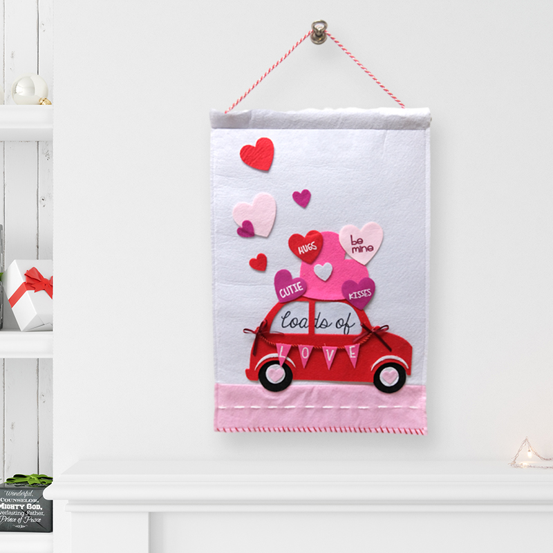 Loads of Love Felt Wall Decor - Whimsical Valentine’s Car Hanging