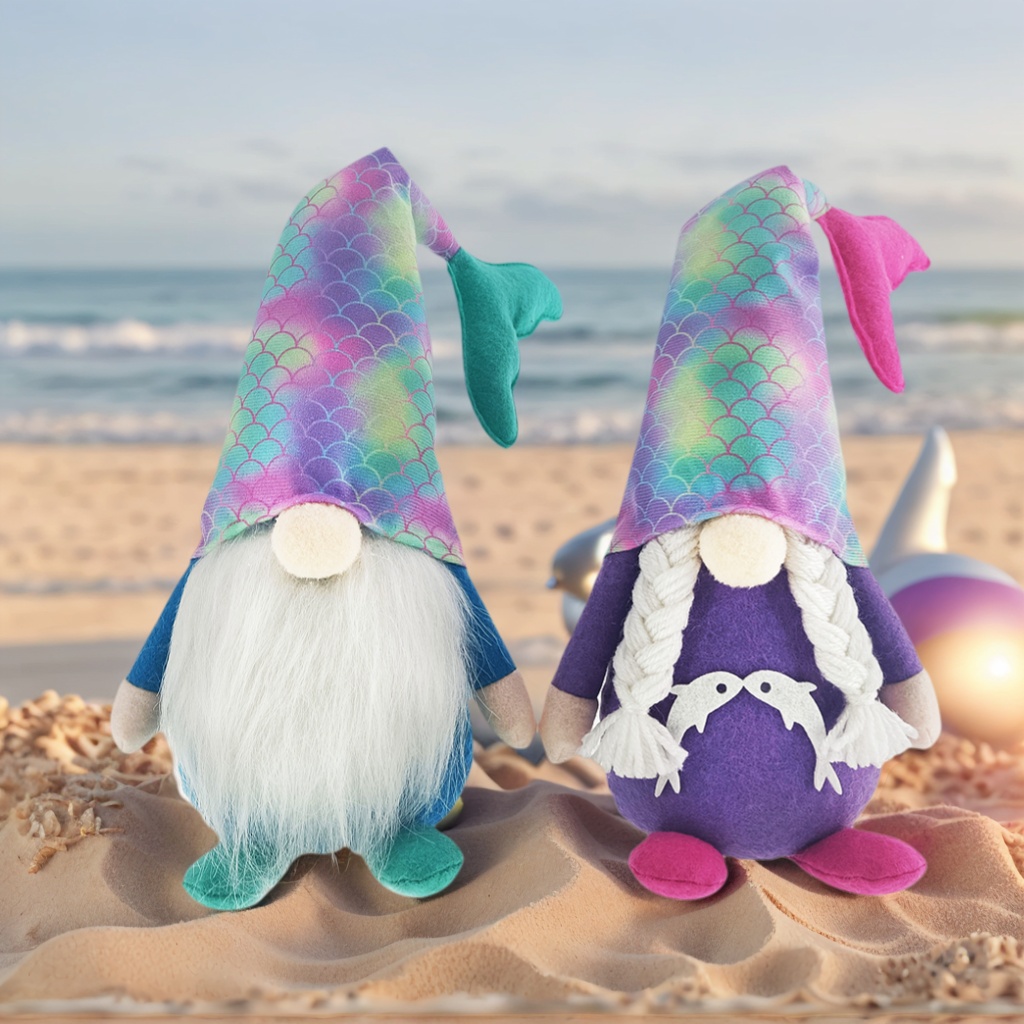 2 Ocean Coastal Gnome Figurine Table Top