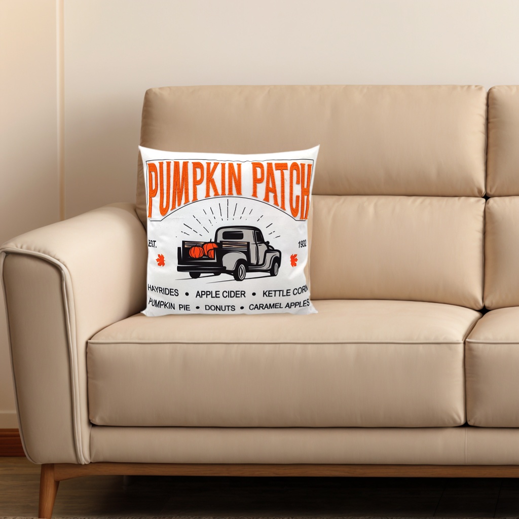 Printed Fall Covers Thanksgiving Decorations Cartoon Pumpkin Pillow